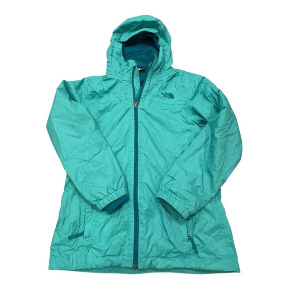 The North‎ Face Wind Breaker Girl Jacket Large 14/16 Sherpa Warm Dry Vent Rain - Picture 1 of 16